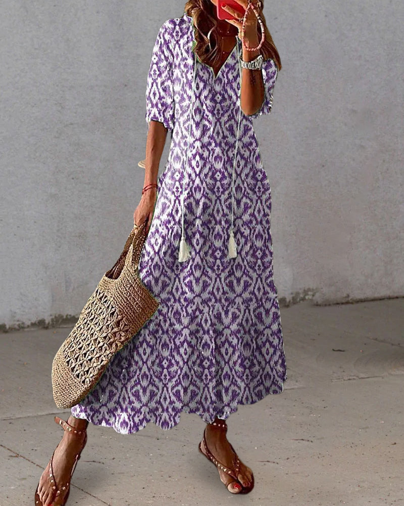 Jacqueline™ | Boho Fringe Maxi Dress