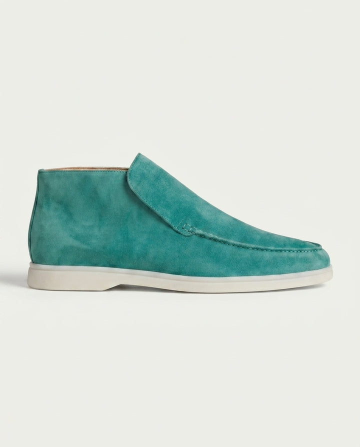 Michael Sydney men's turquoise high-top loafer, front view