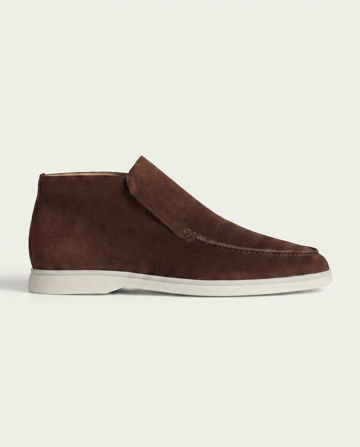 Michael Sydney men's brown high-top loafer, front view