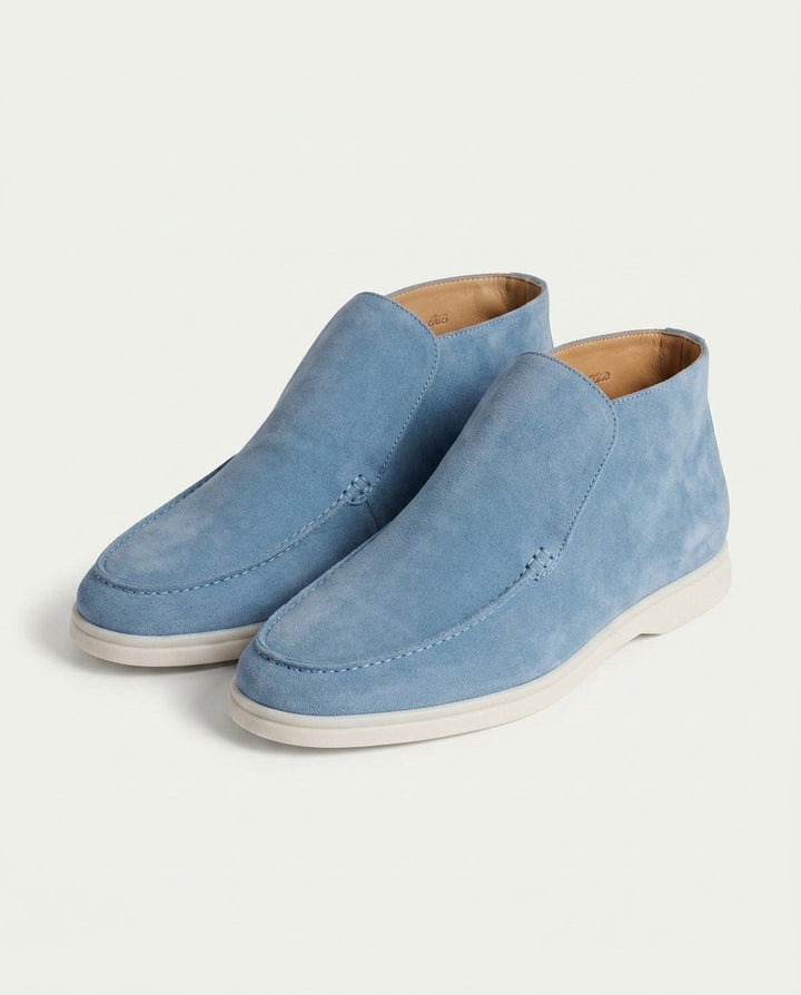 Michael Sydney men's sky blue high-top loafer, front view