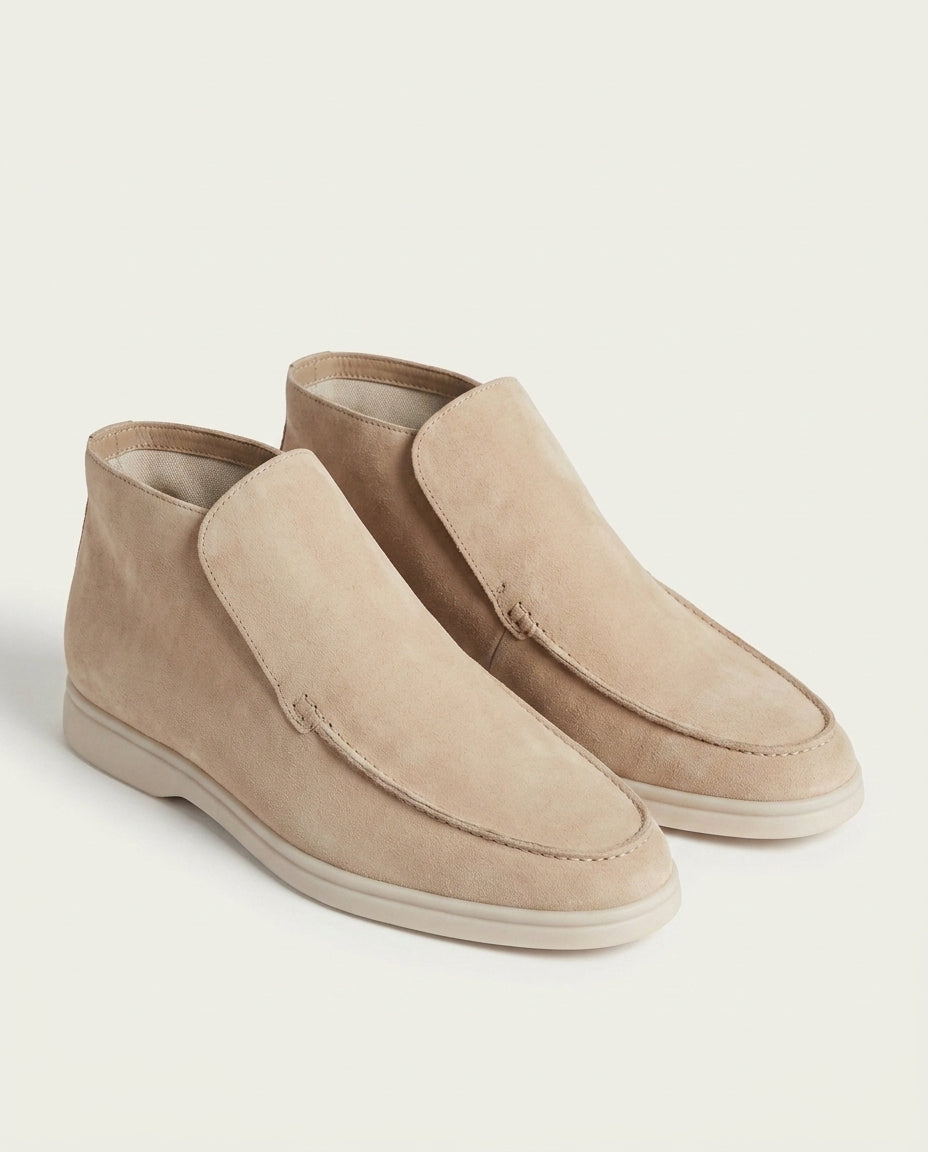 Michael Sydney men's beige high-top loafer, front view
