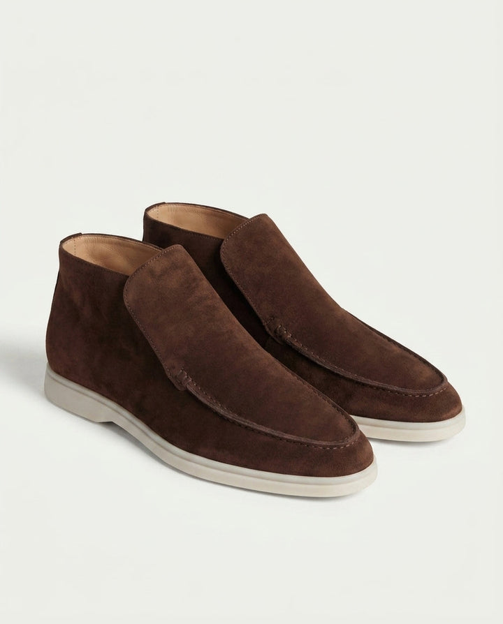 Michael Sydney men's brown high-top loafer, front view
