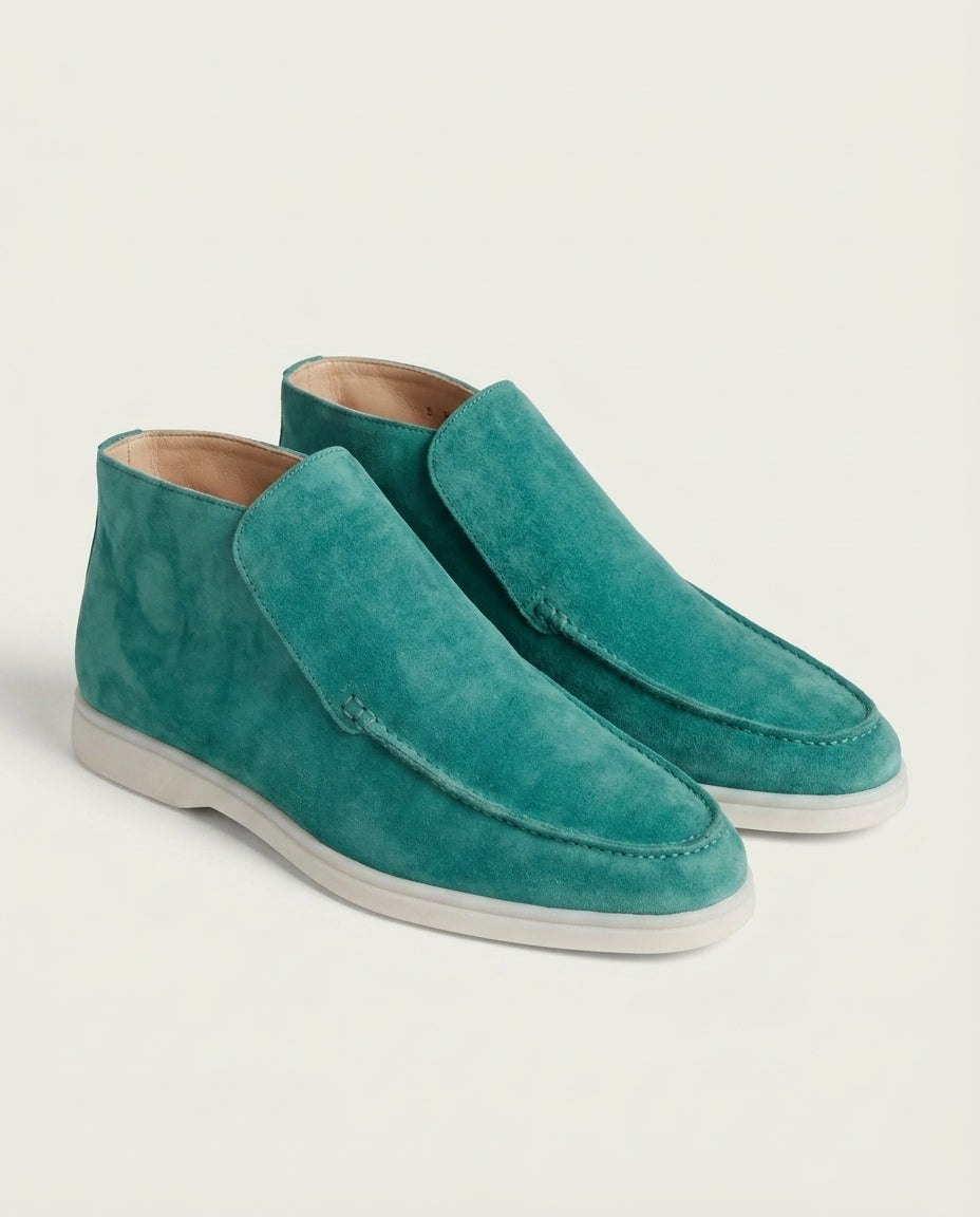 Michael Sydney men's turquoise high-top loafer, front view