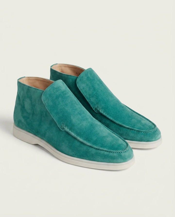 Michael Sydney men's turquoise high-top loafer, front view