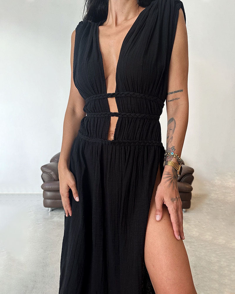 Pam™ | Textured Slit Dress