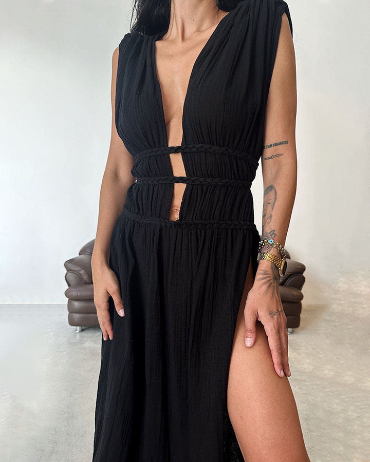 Pam™ | Textured Slit Dress