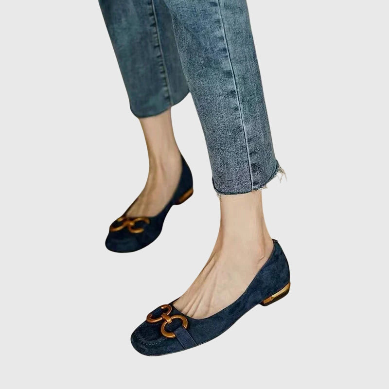 Sonja™ | Gold-Buckle Flats