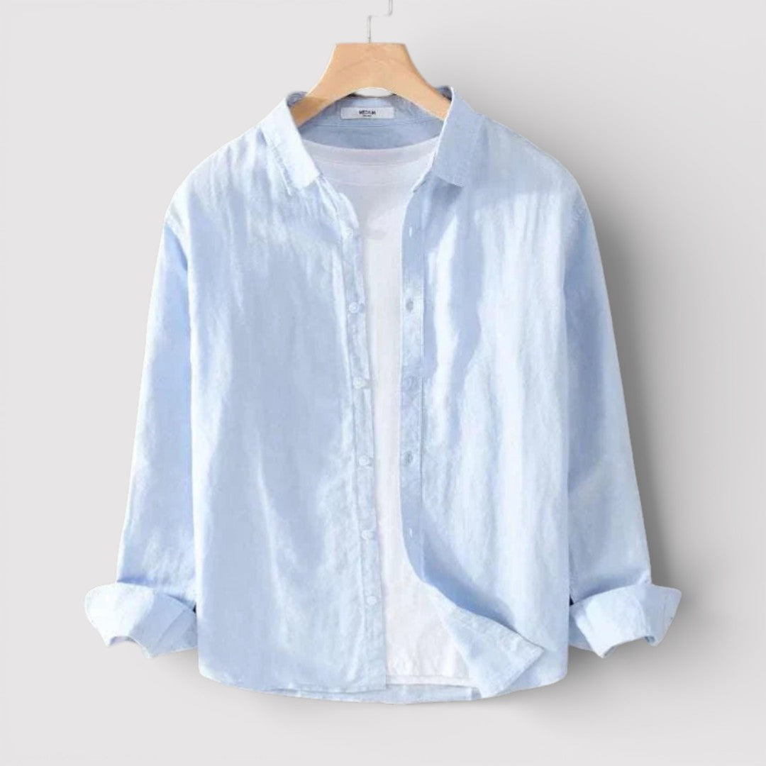 Michael Sydney men's shirt with roll-up sleeves, front view