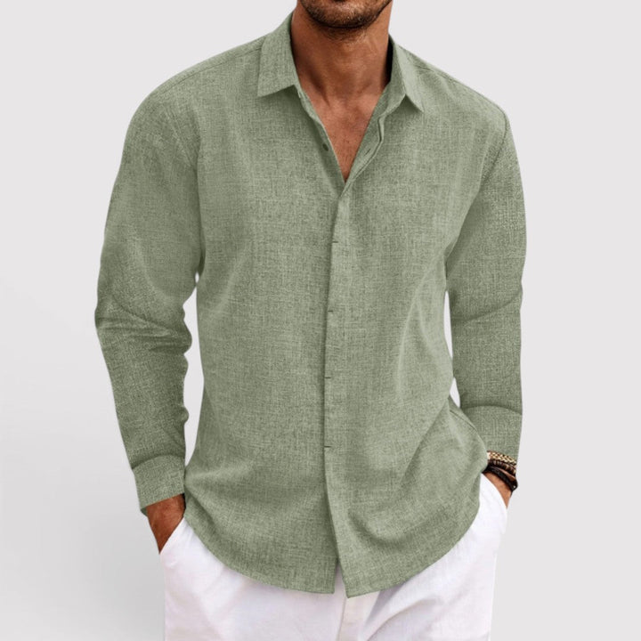 Michael Sydney men's shirt with open collar, front view