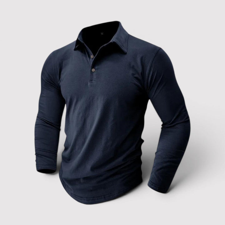 Michael Sydney men's long sleeve polo shirt, front view