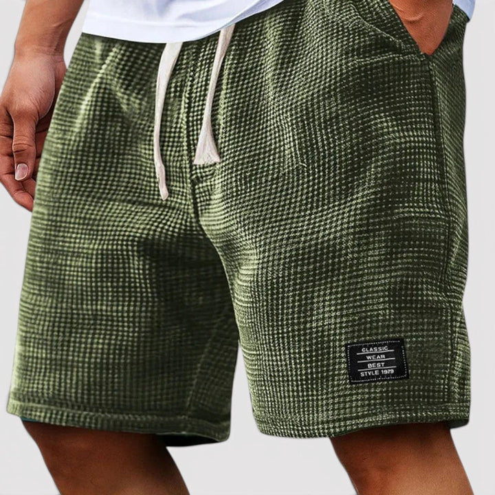 Michael Sydney men's honeycomb textured shorts, front view