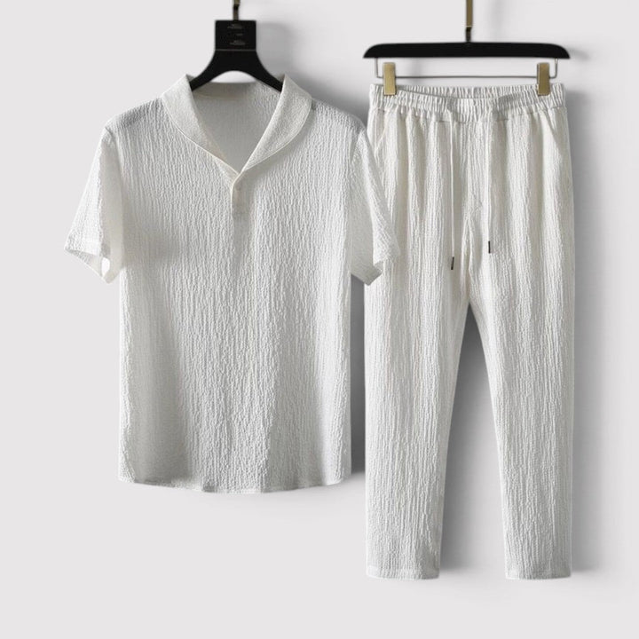Michael Sydney men's short sleeve top and pants set, front view