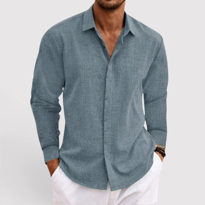 Michael Sydney men's shirt with open collar, front view