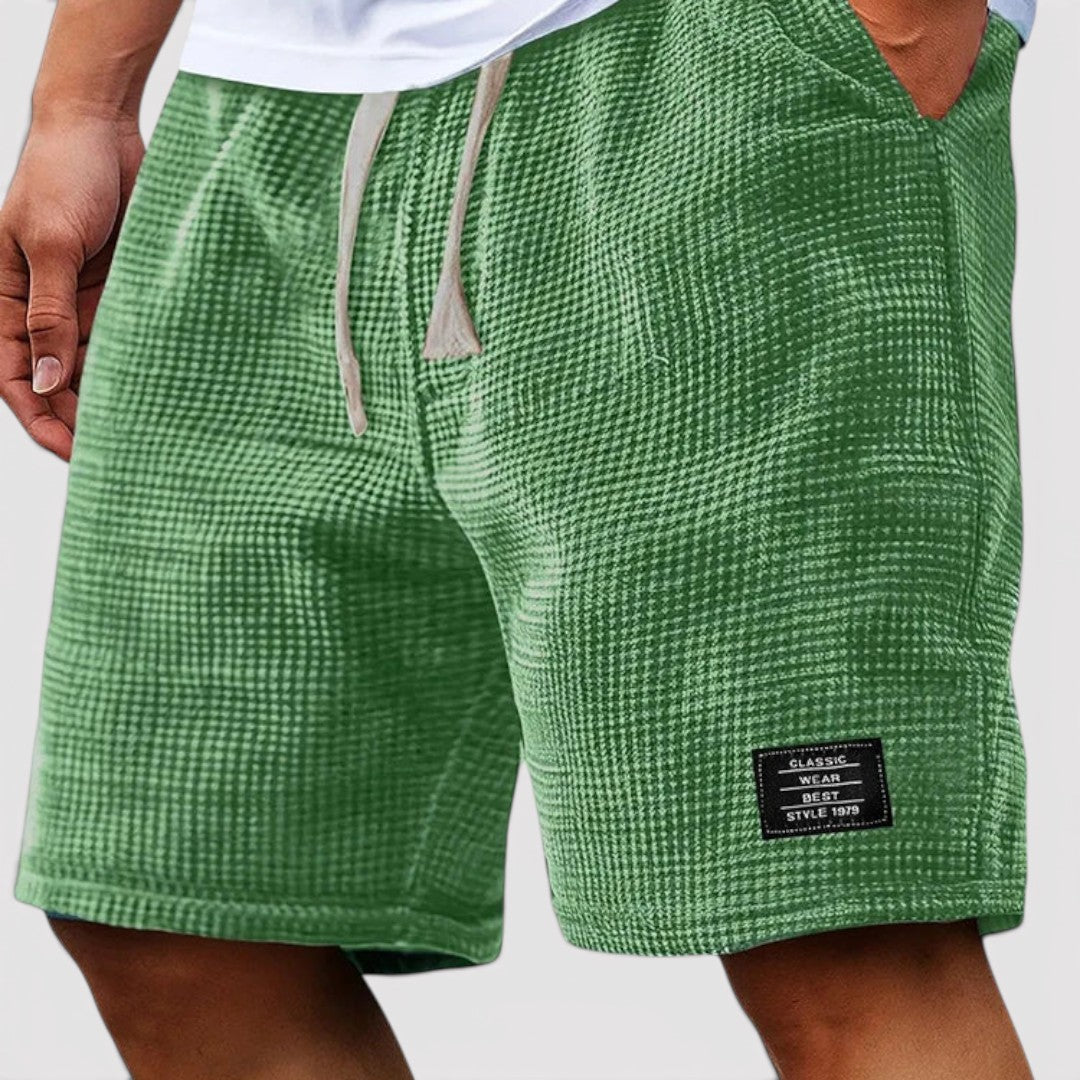 Michael Sydney men's honeycomb textured shorts, front view