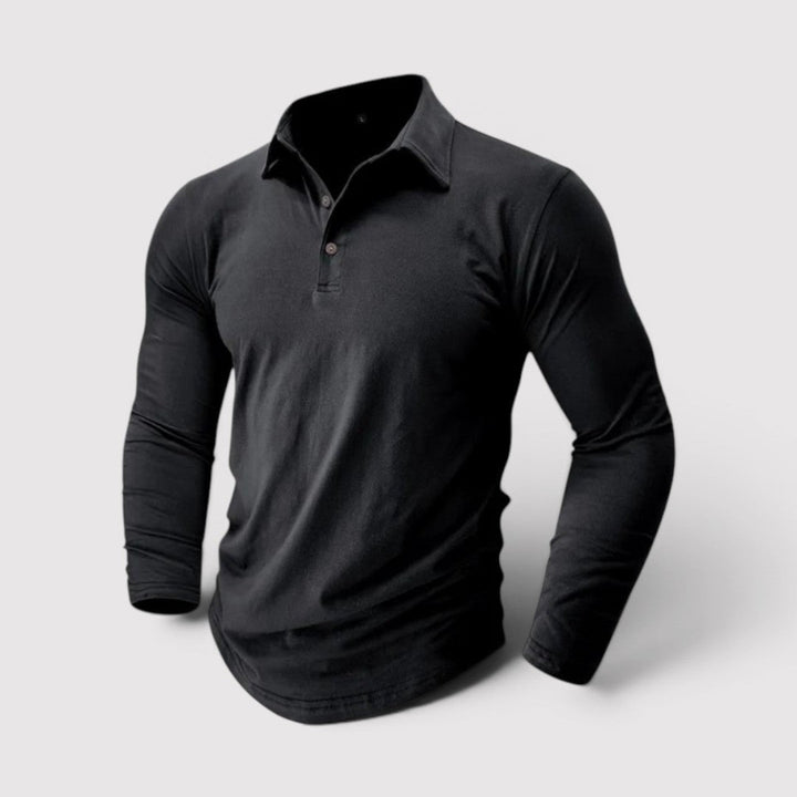 Michael Sydney men's long sleeve polo shirt, front view