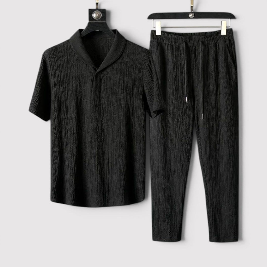 Michael Sydney men's short sleeve top and pants set, front view