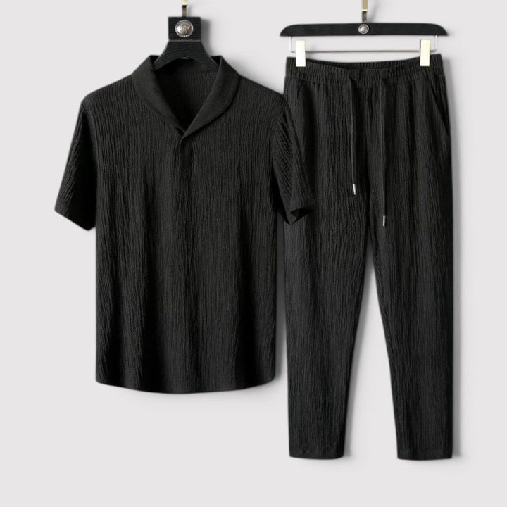 Michael Sydney men's short sleeve top and pants set, front view