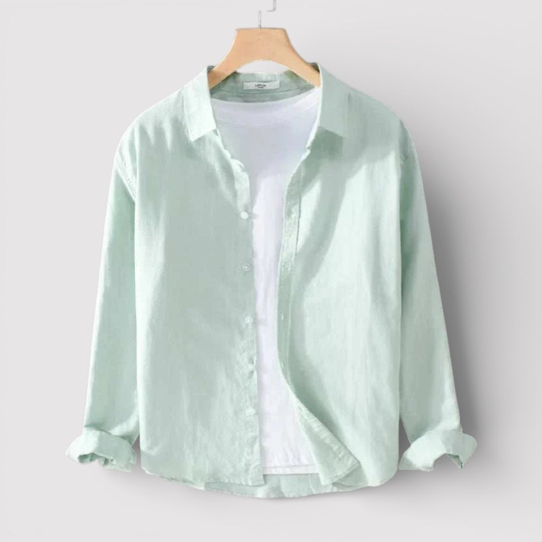 Michael Sydney men's shirt with roll-up sleeves, front view
