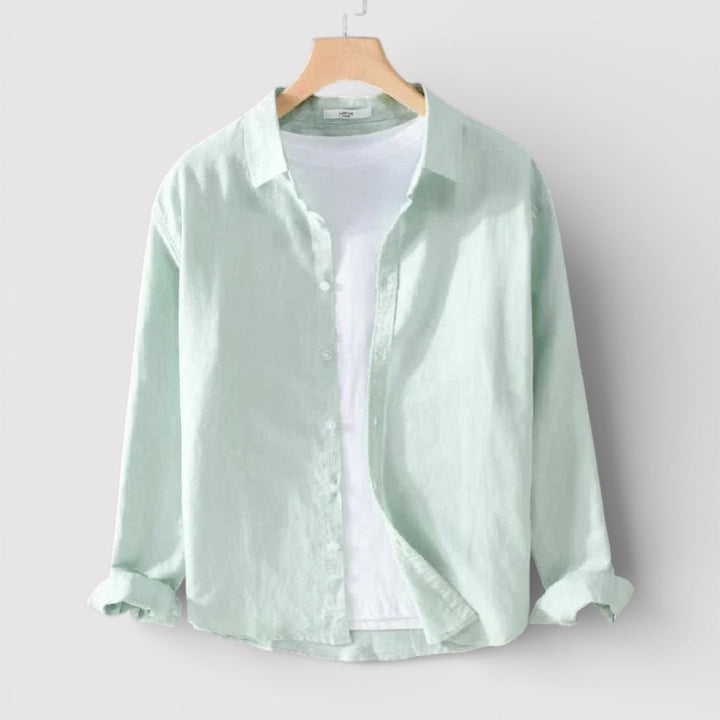 Michael Sydney men's shirt with roll-up sleeves, front view