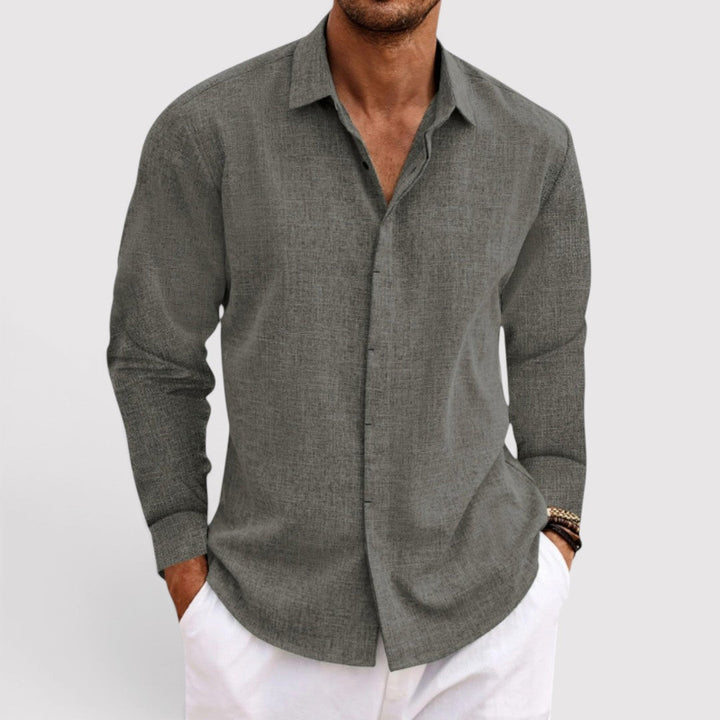 Michael Sydney men's shirt with open collar, front view