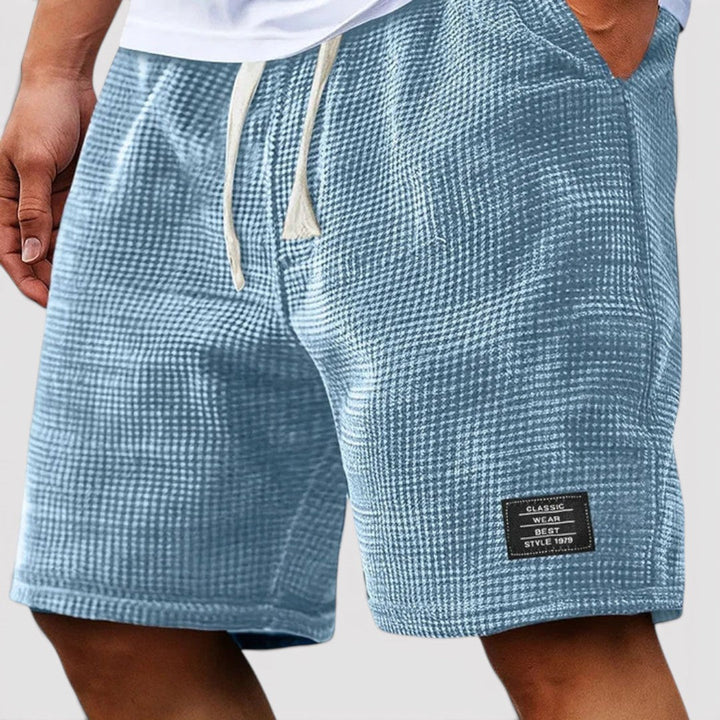 Michael Sydney men's honeycomb textured shorts, front view