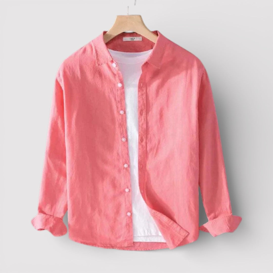 Michael Sydney men's shirt with roll-up sleeves, front view