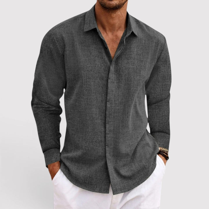 Michael Sydney men's shirt with open collar, front view