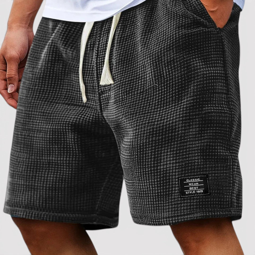 Michael Sydney men's honeycomb textured shorts, front view