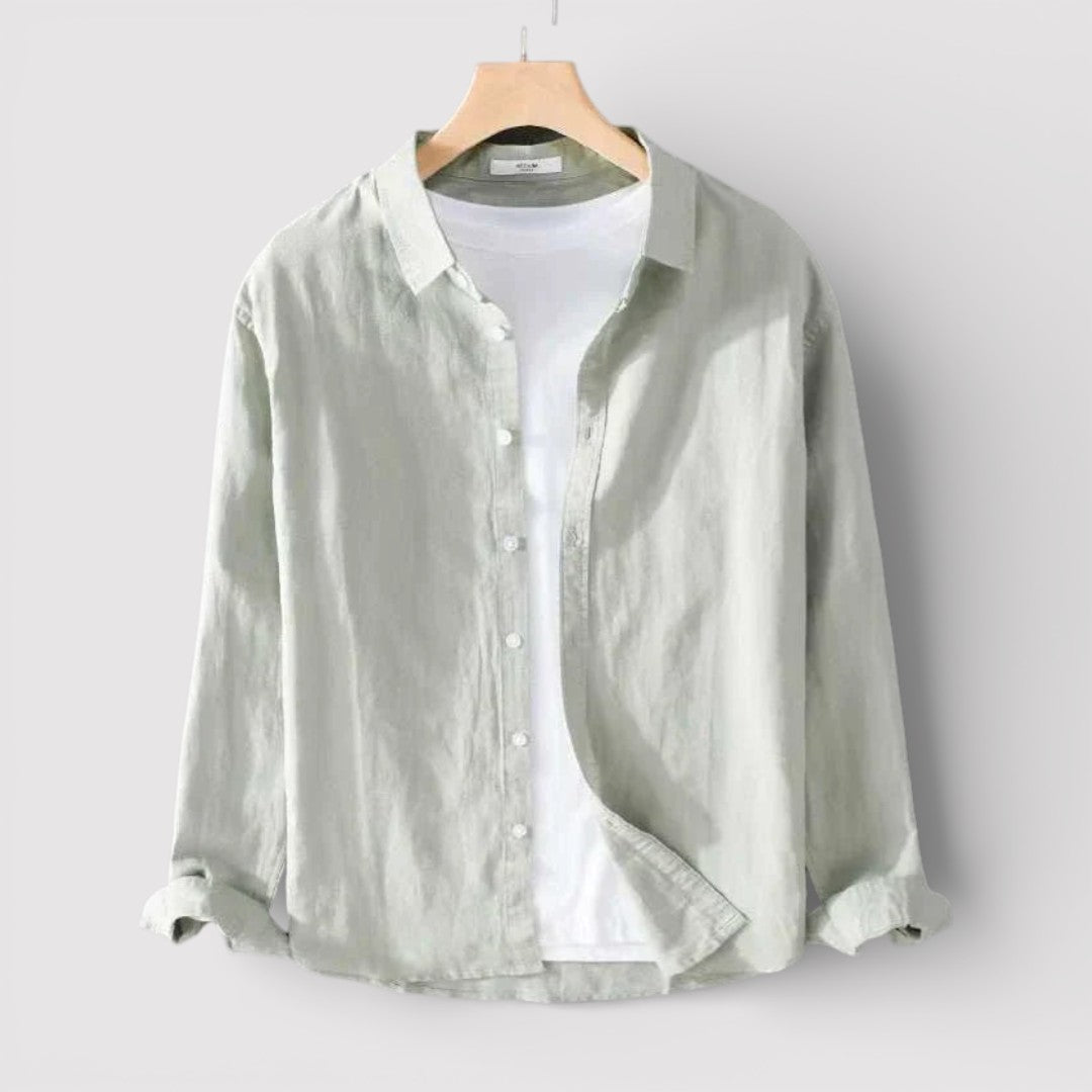 Michael Sydney men's shirt with roll-up sleeves, front view
