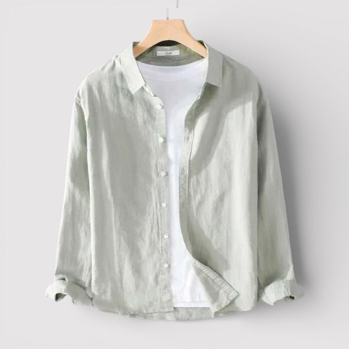 Michael Sydney men's shirt with roll-up sleeves, front view