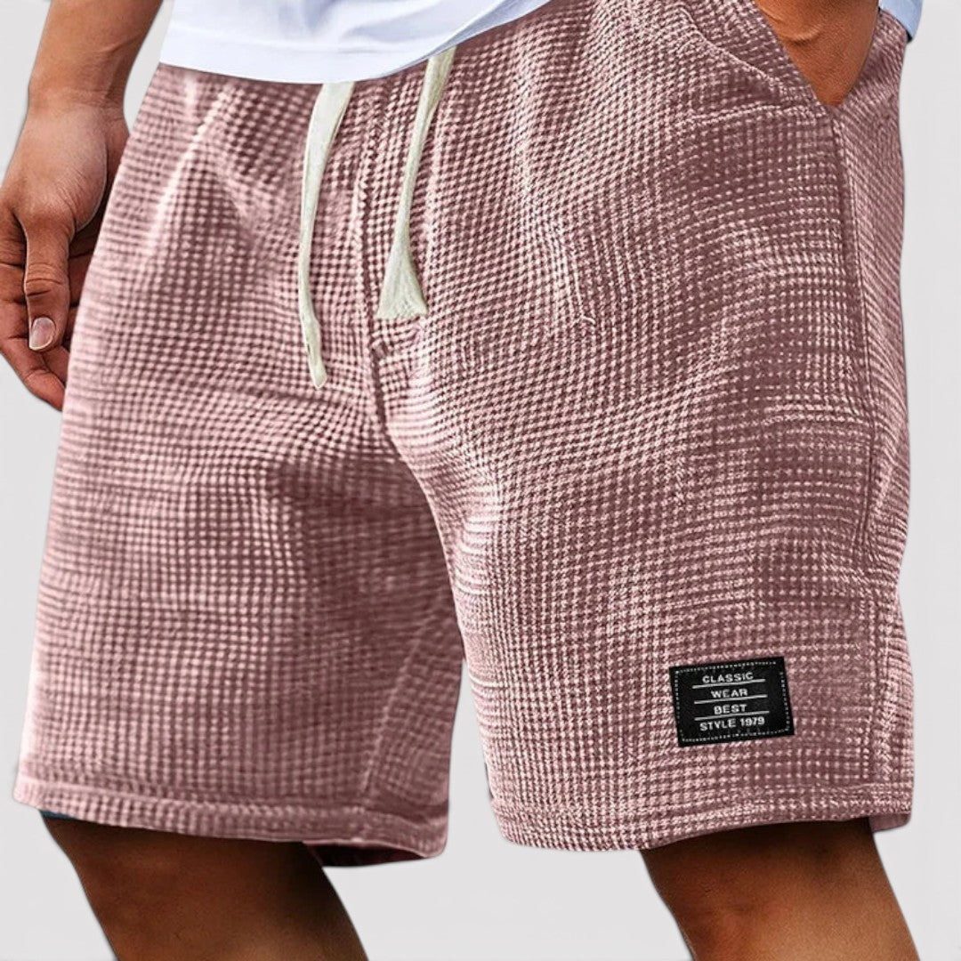 Michael Sydney men's honeycomb textured shorts, front view