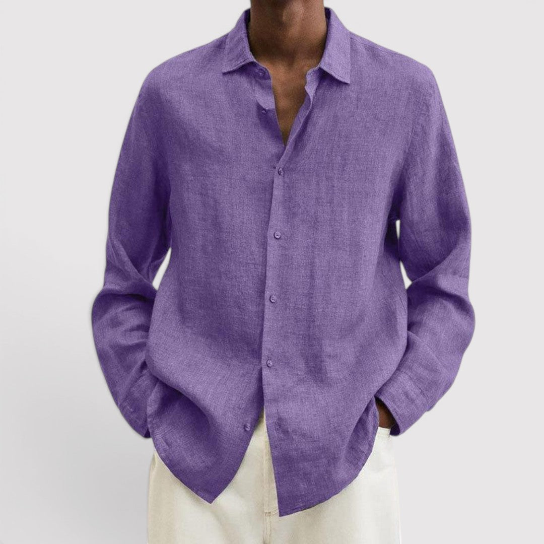 Michael Sydney men's breathable long sleeve shirt, front view