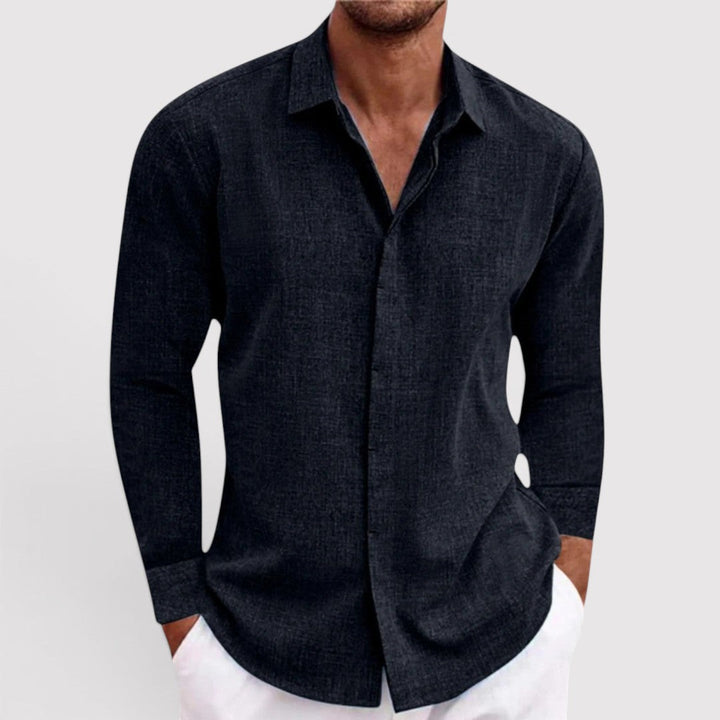 Michael Sydney men's shirt with open collar, front view