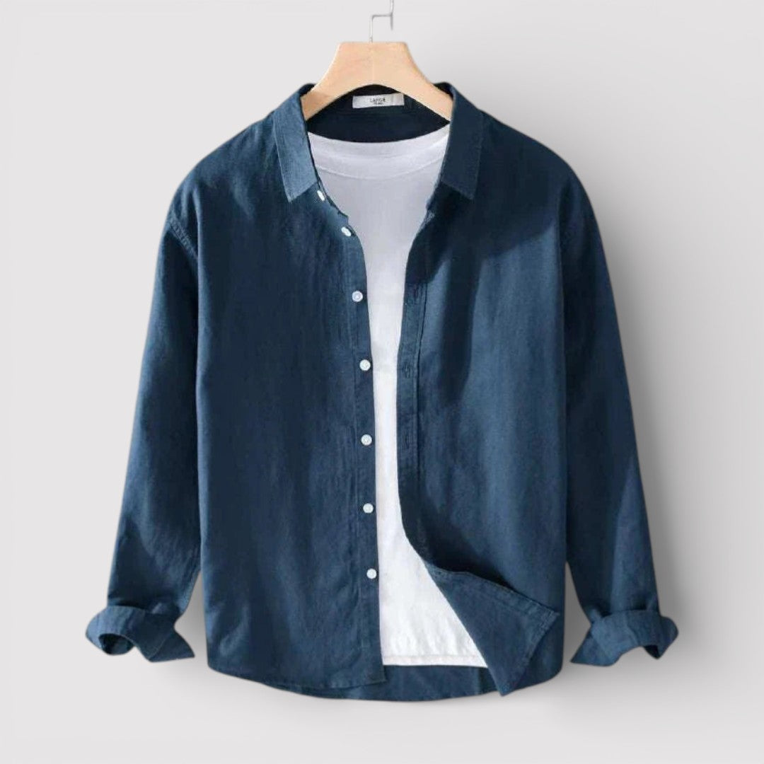 Michael Sydney men's shirt with roll-up sleeves, front view
