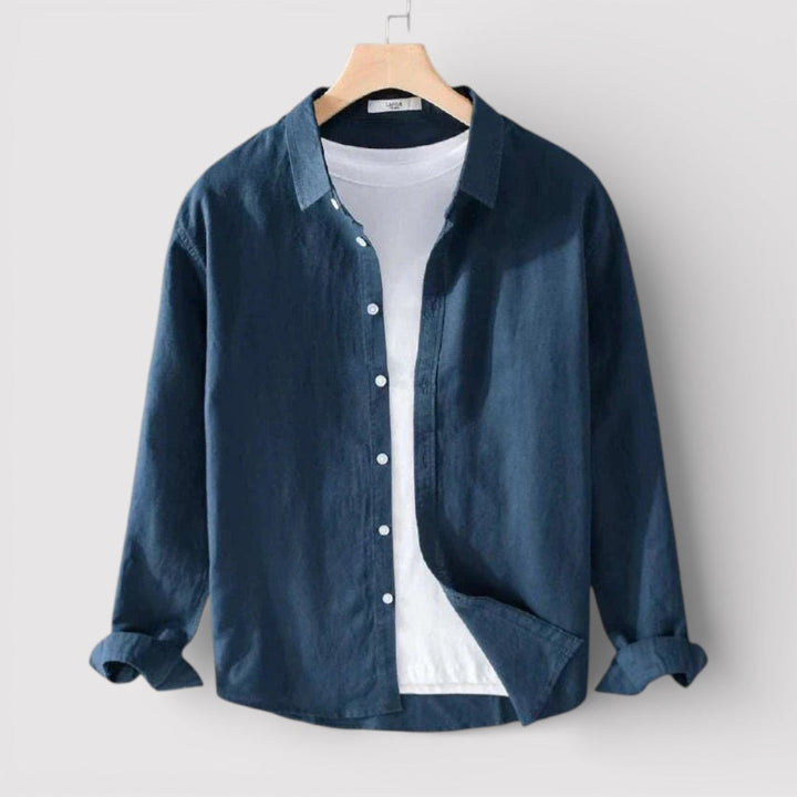Michael Sydney men's shirt with roll-up sleeves, front view