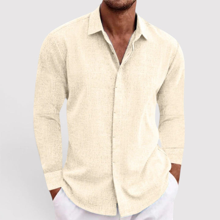 Michael Sydney men's shirt with open collar, front view