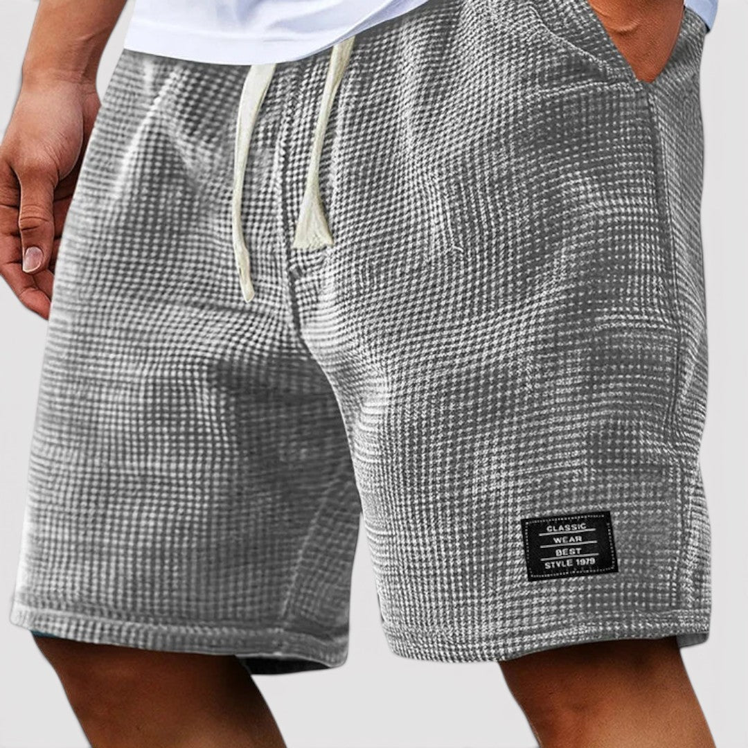 Michael Sydney men's honeycomb textured shorts, front view