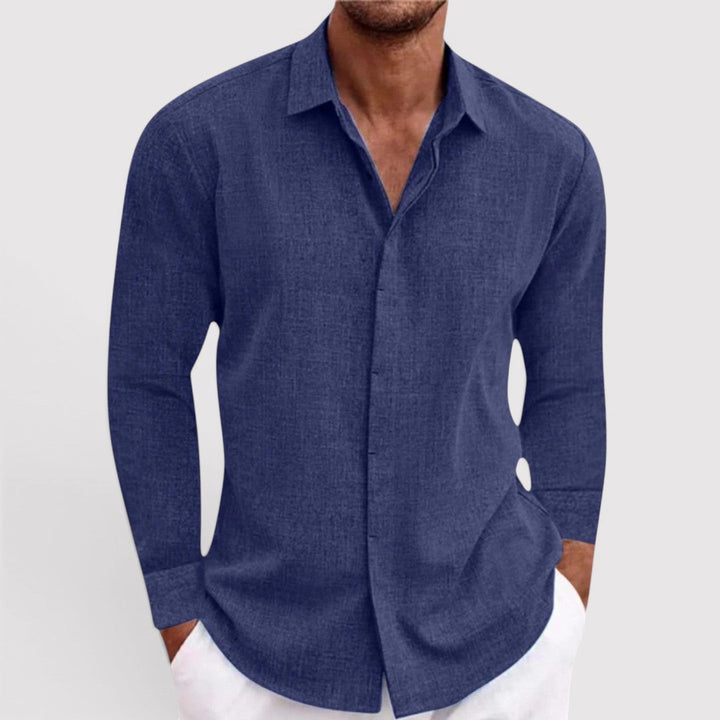 Michael Sydney men's shirt with open collar, front view