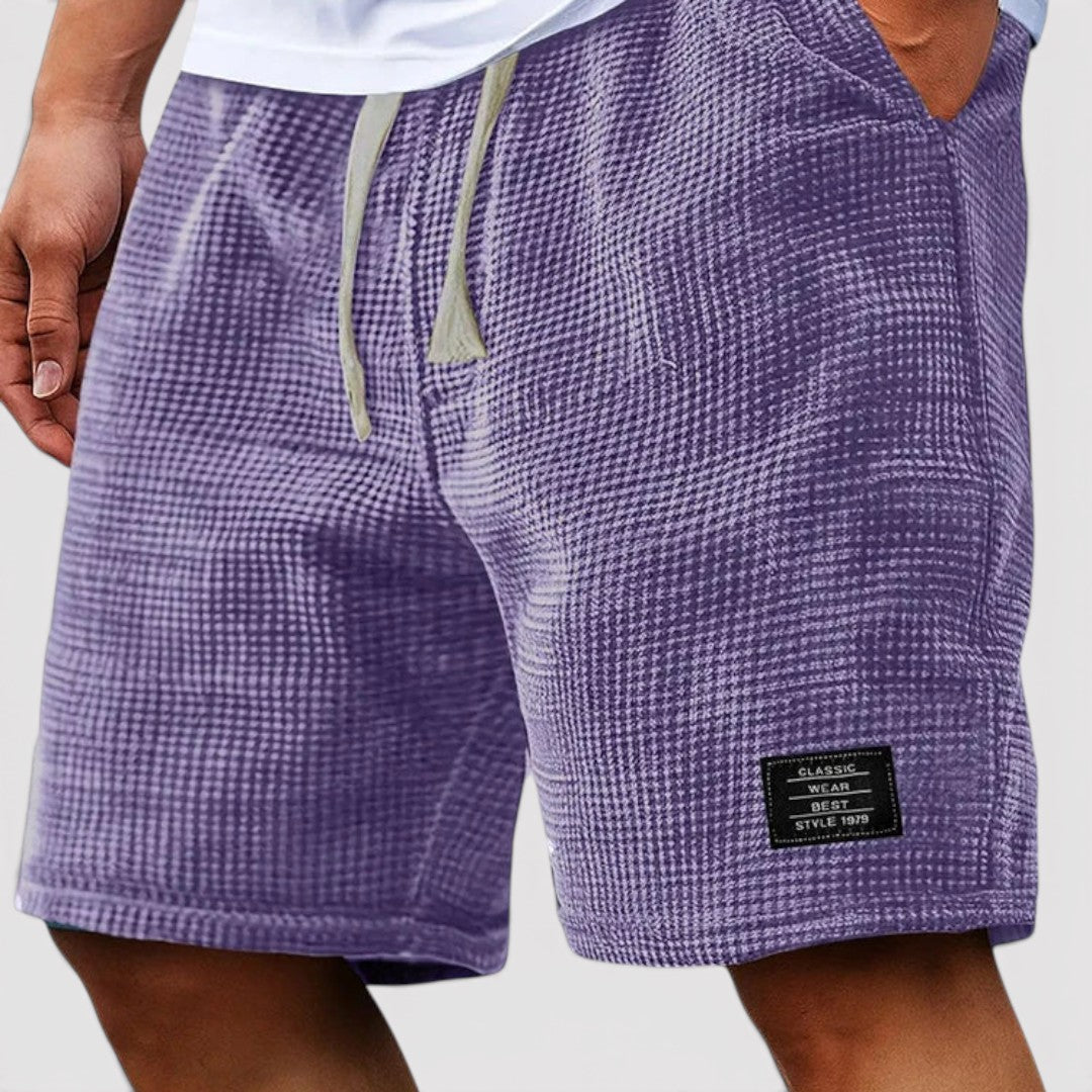 Michael Sydney men's honeycomb textured shorts, front view