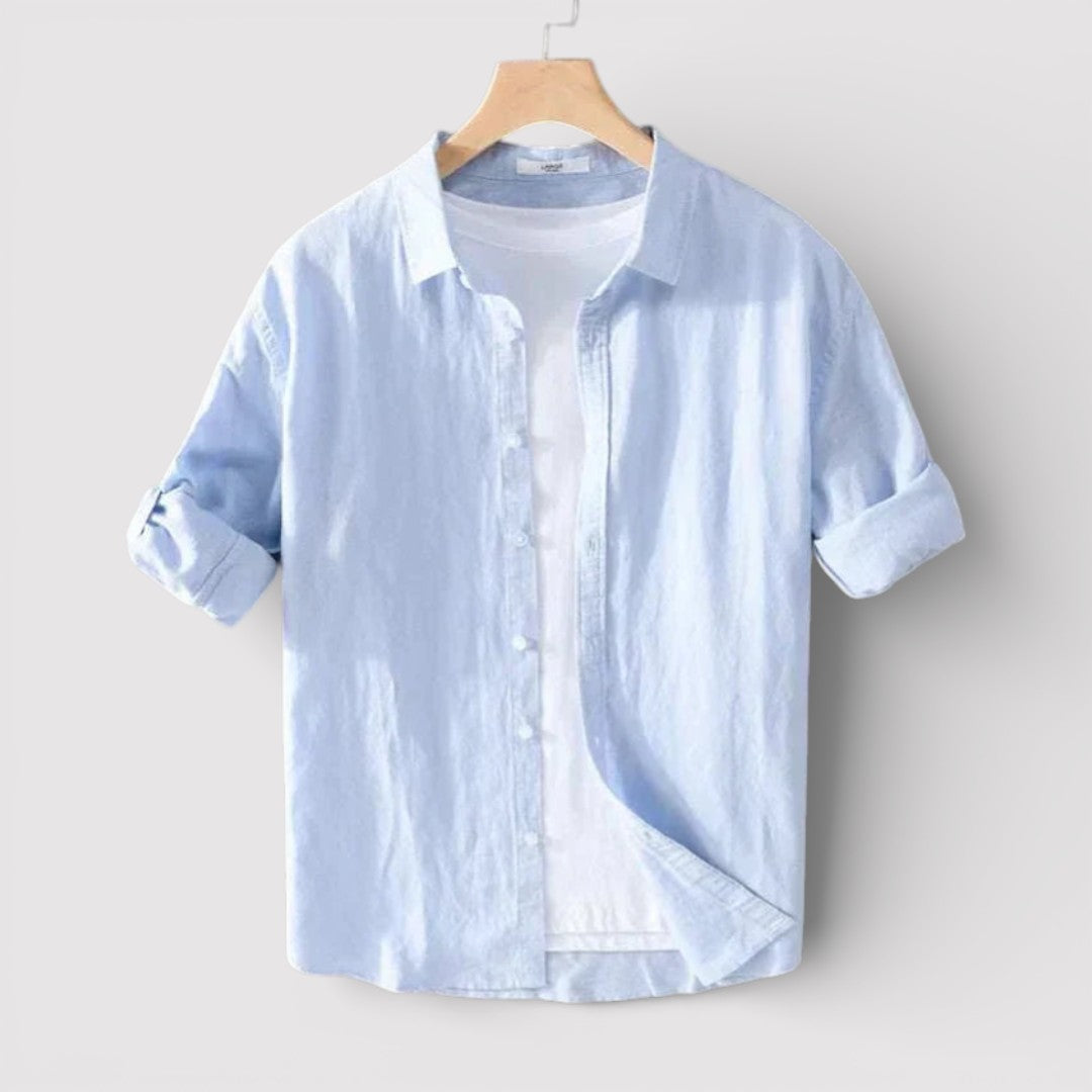 Michael Sydney men's shirt with roll-up sleeves, front view