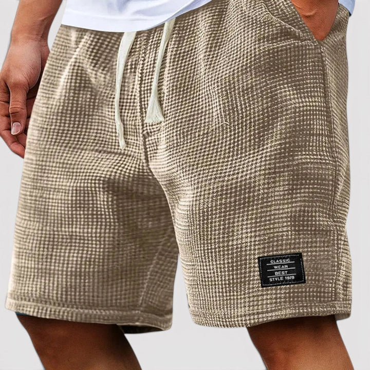 Michael Sydney men's honeycomb textured shorts, front view