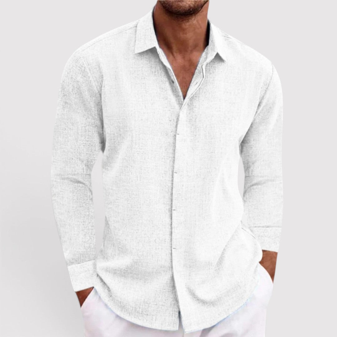 Michael Sydney men's shirt with open collar, front view