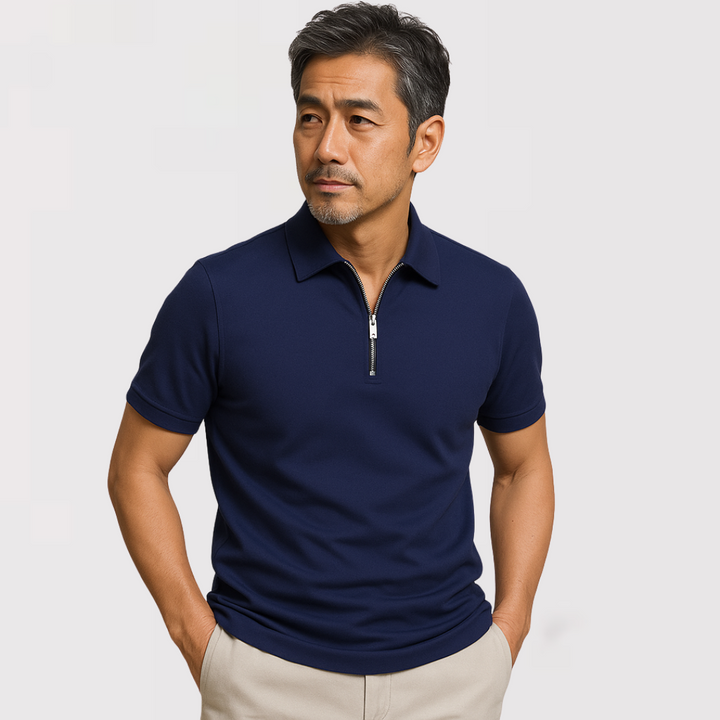 Michael Sydney men's modern short sleeve polo shirt, front view