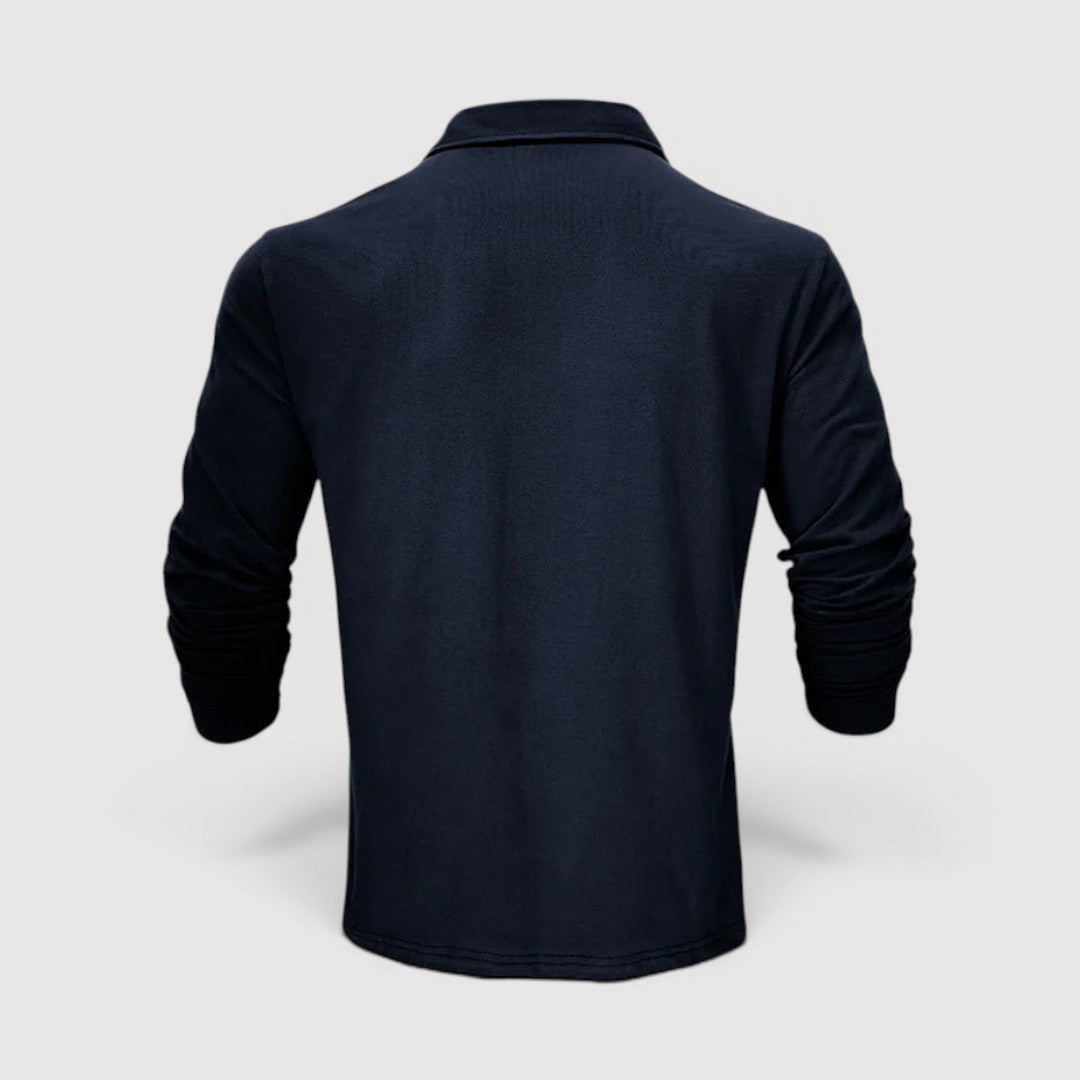 Michael Sydney men's long sleeve polo shirt, front view