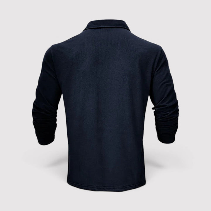 Michael Sydney men's long sleeve polo shirt, front view