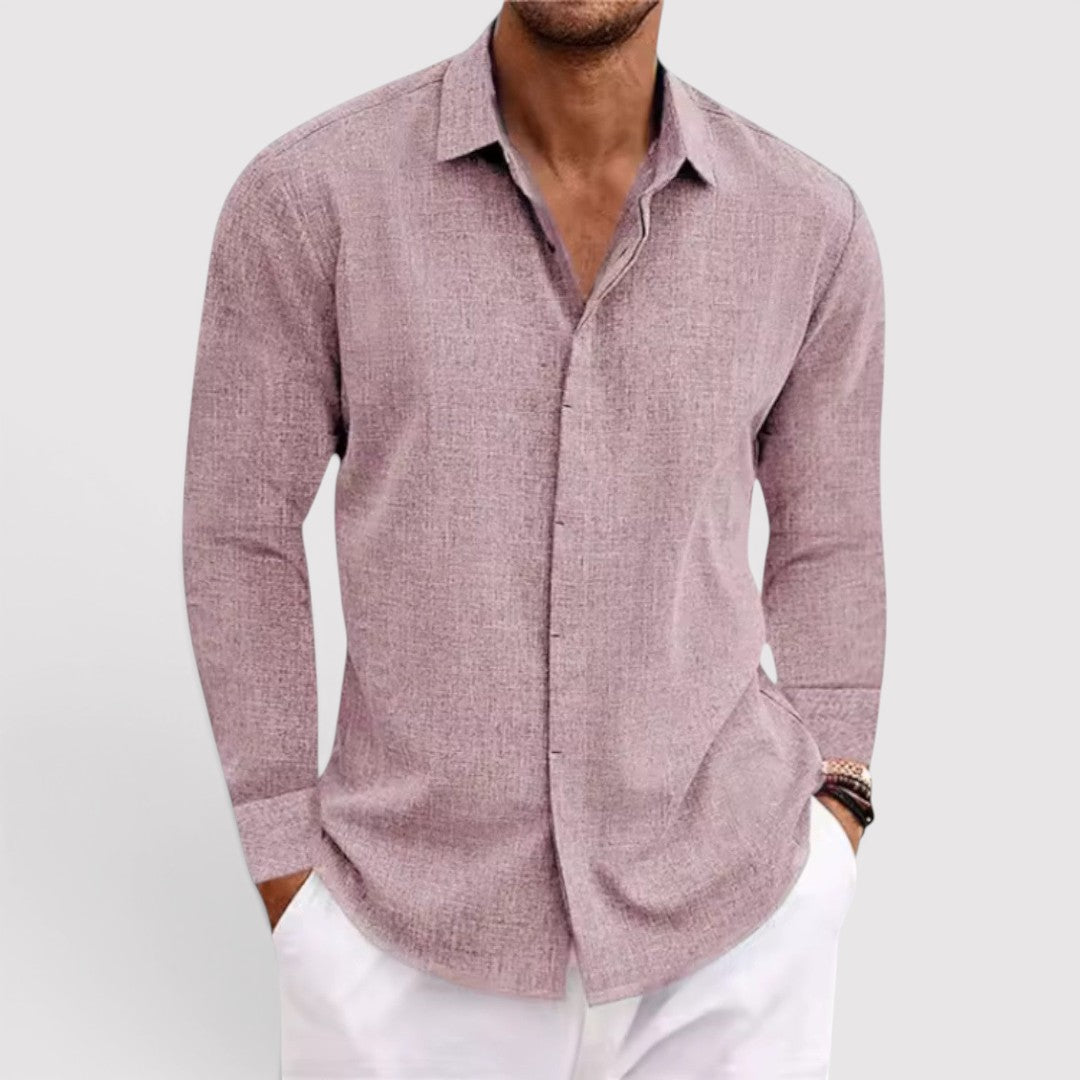 Michael Sydney men's shirt with open collar, front view