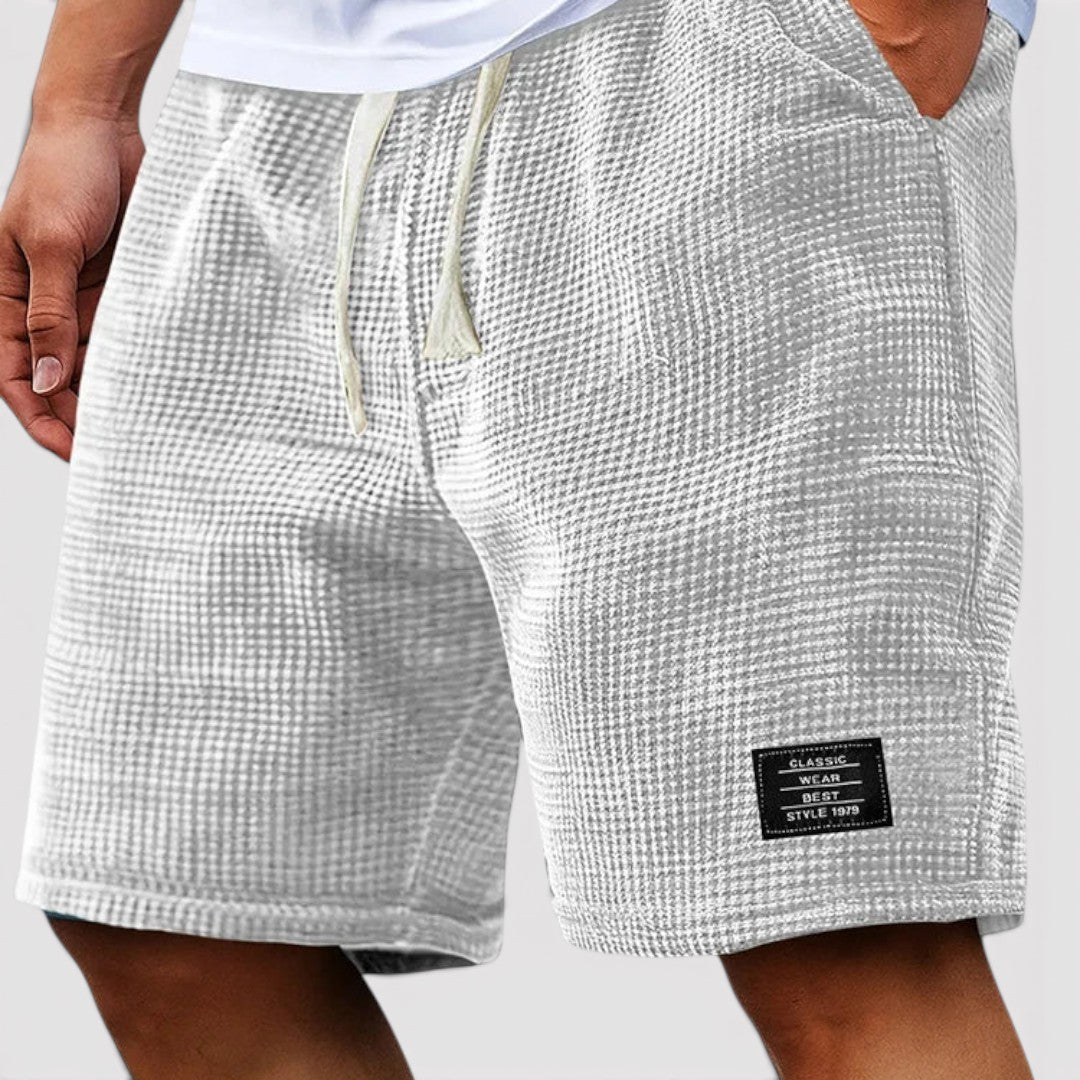 Michael Sydney men's honeycomb textured shorts, front view