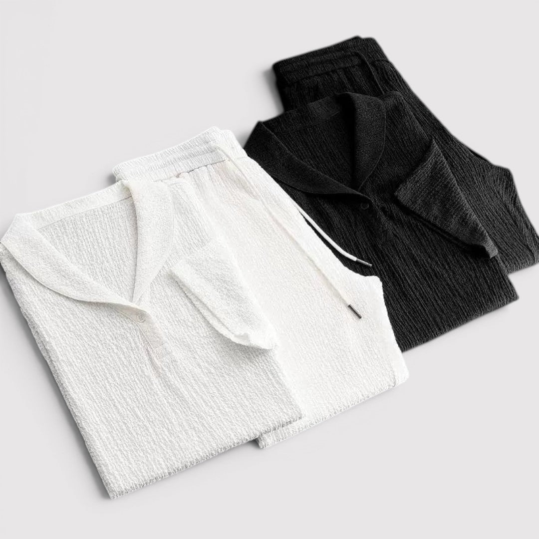 Michael Sydney men's short sleeve top and pants set, front view