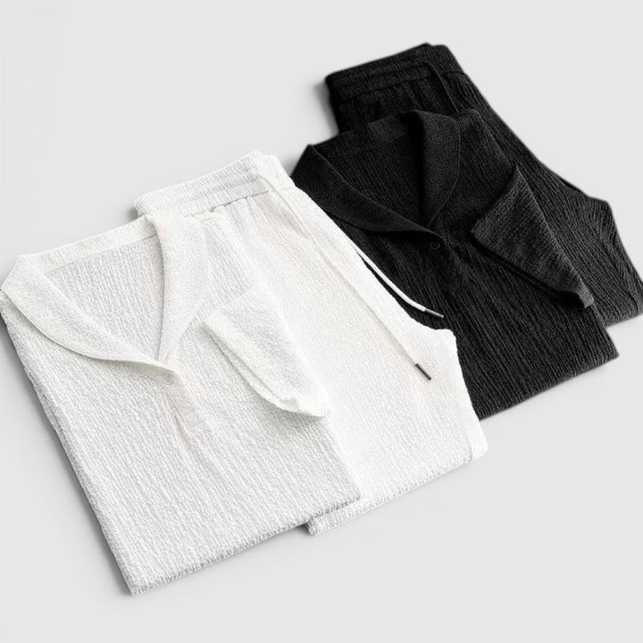 Michael Sydney men's short sleeve top and pants set, front view