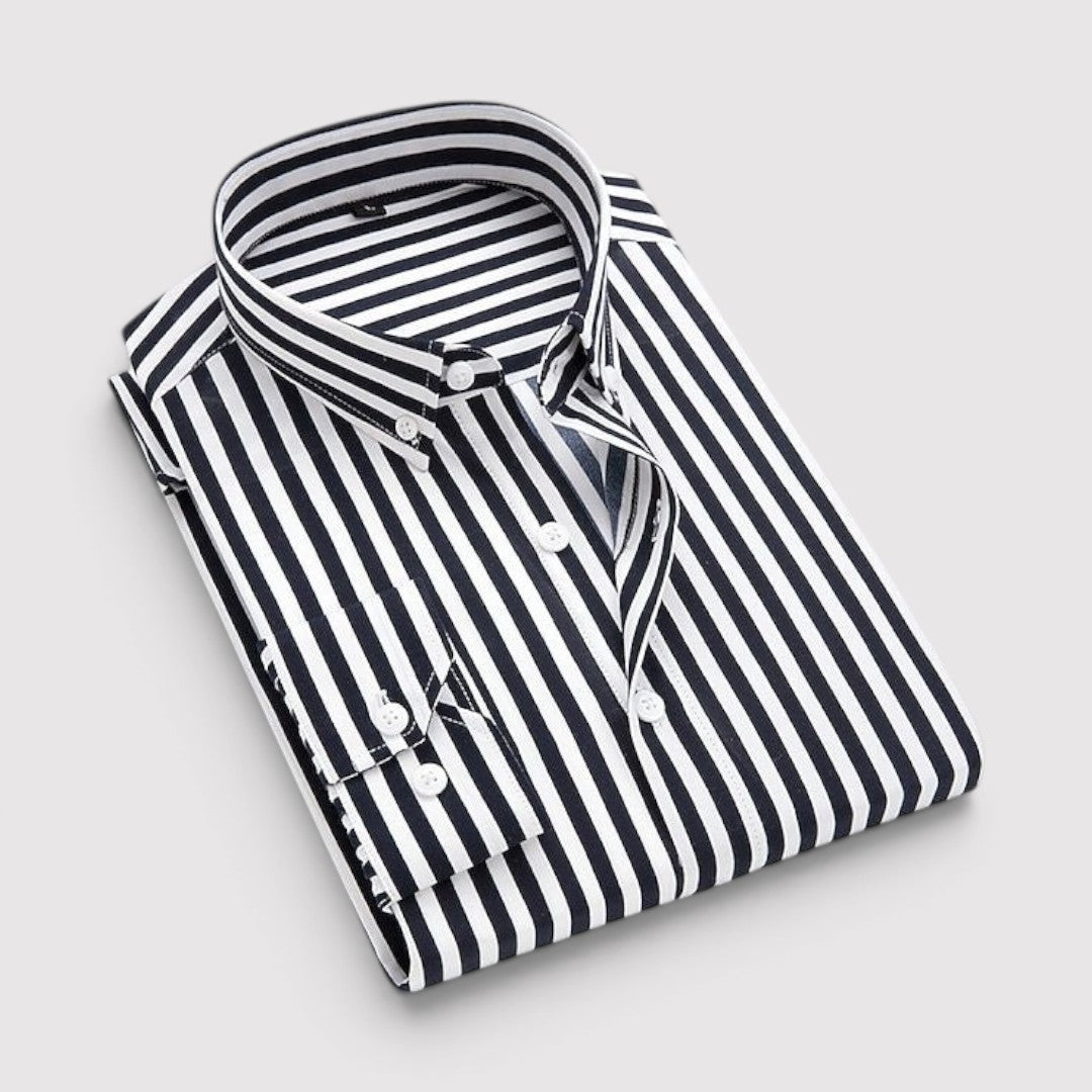 Michael Sydney men's shirt with stripe pattern, front view